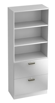 Aktenschrank Klassik Hängeregister Weiss/silber
