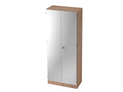 Aktenschrank Klassik 5 OH Nussbaum/silber