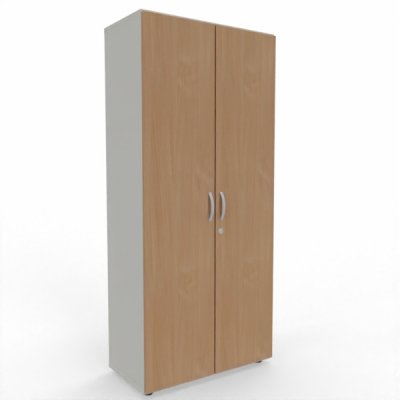 Aktenschrank Mega 80x42x180,8 cm Weiß-Buche geschlossen