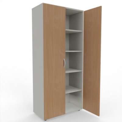 Aktenschrank Mega 80x42x180,8 cm Weiß-Buche