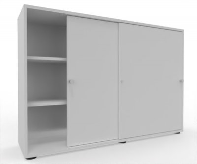 Schiebetürenschrank Master 160 cm breit 3 Ordnerhöhen Dekor Weiß