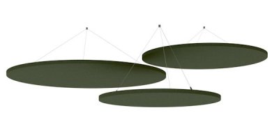 Akustik-Deckensegel 3er Set Akusikelemente Grün-meliert