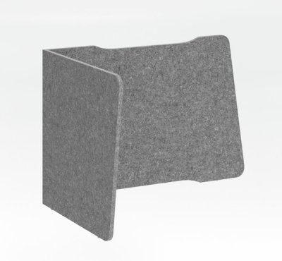 Akustikeinhausung 2seitig L-Form für Schreibtisch 120 cm breit