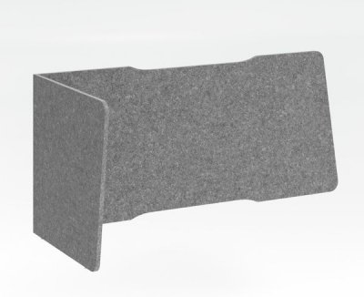 Akustikeinhausung 2seitig L-Form für Schreibtisch 180 cm breit