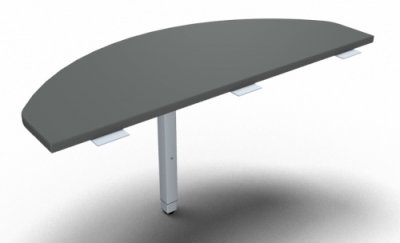 Anbautisch ONE mit Stützfuß 50 cm tief  Onyxgrau