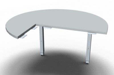 Anbautisch ONE Dreiviertelkreis rechts Lichtgrau