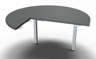 Anbautisch ONE Dreiviertelkreis rechts Onyxgrau