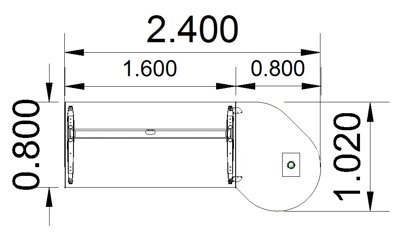 Beraterschreibtisch Berlin 240 cm breit Stellfläche