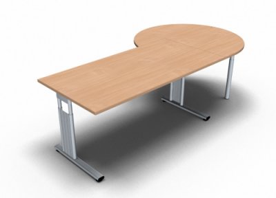 Schreibtisch 160 cm mit Berateransatz rechts Buche