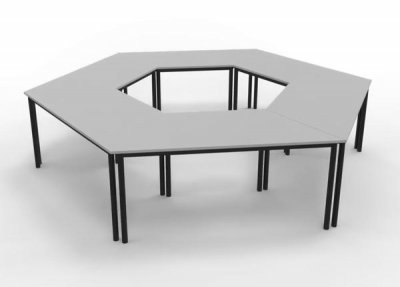 Konferenztisch DS4 mit 12 Stühlen Tischplatten Stellvariante