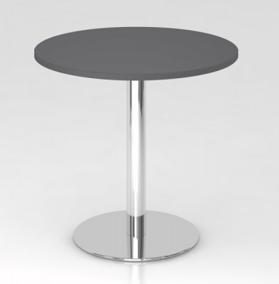 Besprechungstisch rund 80 cm Säule verchromt Dekor Grafit