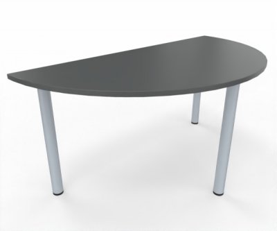 Besprechungstisch Mega Halbkreis 160 x 80 cm Tischplatte Onyx
