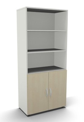 Kombischrank Mega Türen 2 OH Weiss Ahorn