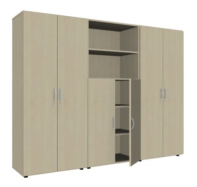 Schrankreihe 240 cm breit Mega 3021 Ahorn