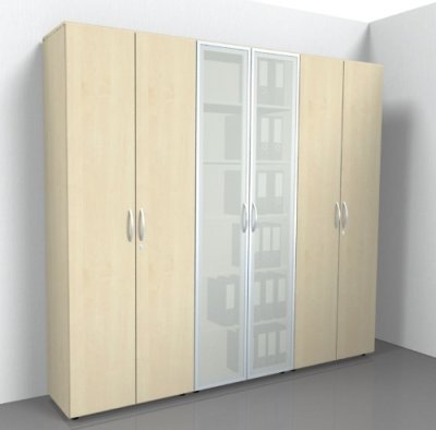 Büro Schrankwand Ahorn