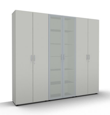 Büro Schrankwand Weiss