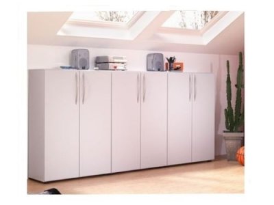 Büro-Schrankwand Basis K5 weiss