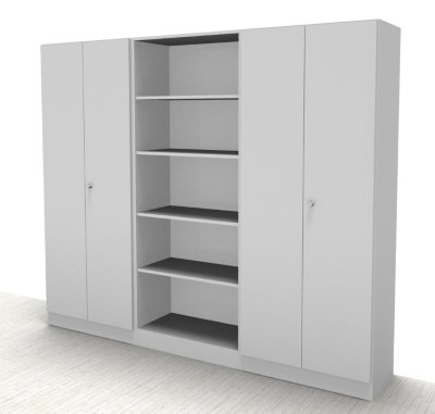 Büro Schrankwand Klassik 4 Weiß
