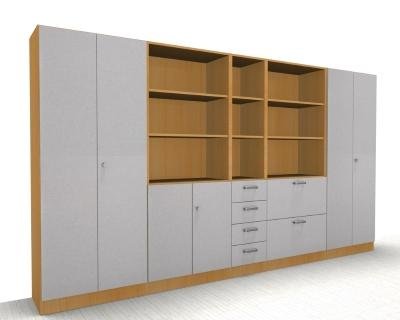Schrankreihe Klassik 2 Buche/Silber