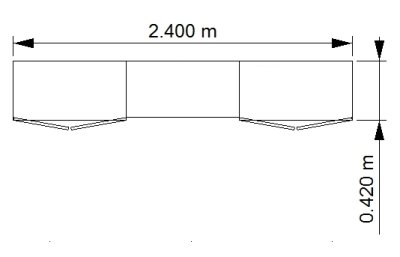 Zeichnung mit Maßen Schrankreihe Master K1