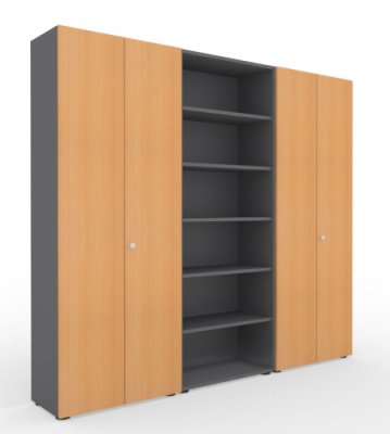 Schrankreihe Master K1 Grafit/Buche