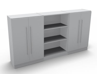 Büro Schrankwand Multi 1 240 cm breit Lichtgrau