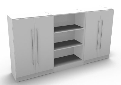 Büro Schrankwand Multi 1 240 cm breit Weiss