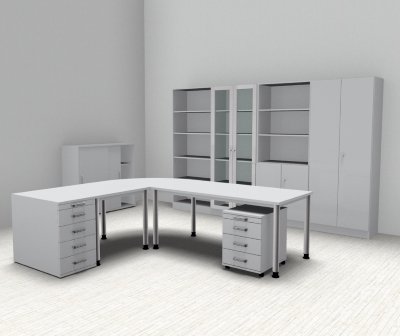 Komplettbüro H6 Lichtgrau