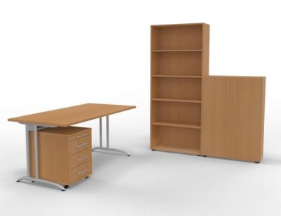 Büromöbelset Komplettbüro BB1 Buche