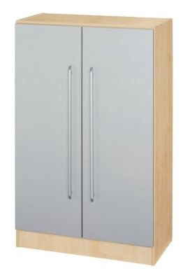 Büroschrank Aktenschrank Multi 3 Ordnerhöhen Ahorn/Silber