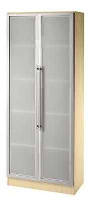 Büroschrank Aktenschrank Multi mit Glastüren Ahorn