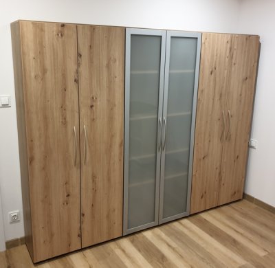 Büro Schrankwand Basis K1 Front Asteiche