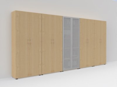 Büro-Schrankwand Basis K8 Ahorn