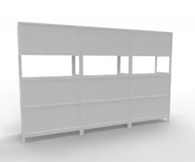 Büro-Schrankwand FIX2 Weiß Rückansicht