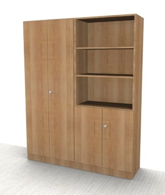 Büro Schrankwand Klassik 3 Nussbaum