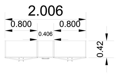 Büro Schrankwand Multi 3 200 cm breit Zeichnung