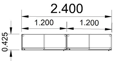 Büroschrankwand ST2 Schiebetürenschränke Gesamthöhe 195 cm Breite 240 cm Stellfläche
