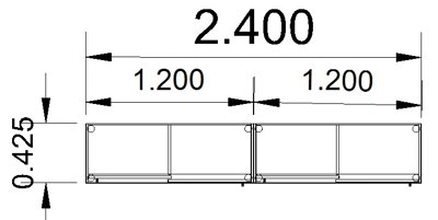 Büroschrankwand ST3 Gesamthöhe 233,5 cm Breite 240 cm Stellfläche