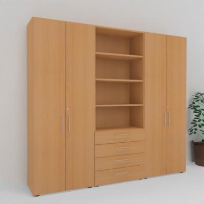 Büro Schrankwand VH12 240 cm Buche