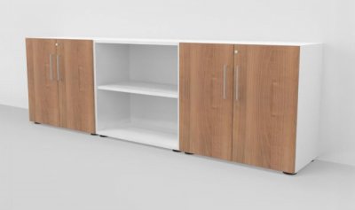 Sideboard VH15 240 cm breit Weiß-Nussbaum