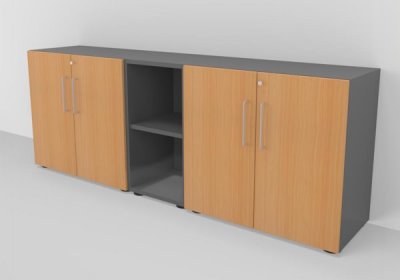 Sideboard VH16 200 cm breit Grafit-Buche