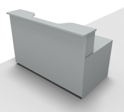 Empfangstheke Solid 160 cm mit Seitenblenden Frontansicht Lichtgrau