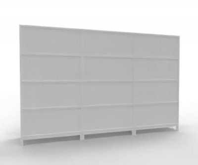 Büroschrankwand FIX4 Weiß Rückansicht