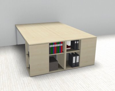 Doppelarbeitsplatz 220 x 160 cm GD22 Dekor Ahorn