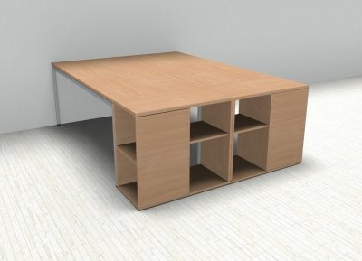 Doppelarbeitsplatz 220 x 160 cm GD22 Dekor Buche