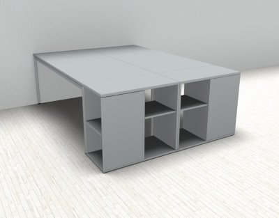 Doppelarbeitsplatz 220 x 160 cm GD22 Dekor Lichtgrau