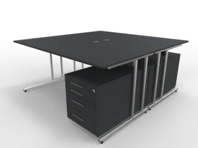 Doppelarbeitsplatz Artline1 160x160cm Anthrazit