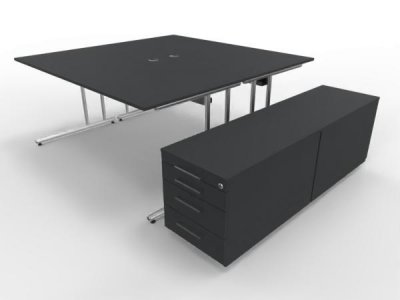 Doppelarbeitsplatz Artline1 160x160cm Anthrazit