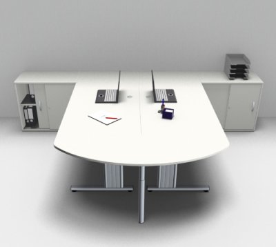 Doppelarbeitsplatz G1A Weiss