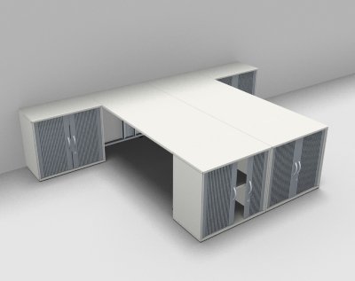Doppelarbeitsplatz G24R Weiss